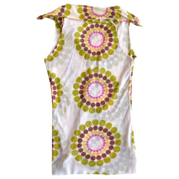 Y2K Mod Retro Colorful Mesh Sleeveless Collared Top - Small - Picture 4 of 5